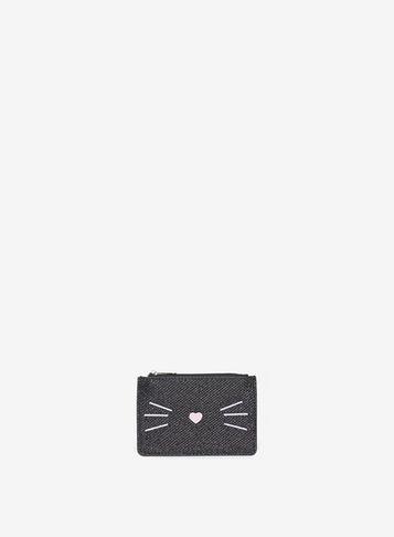 Dorothy Perkins Black Shimmer Cat Purse