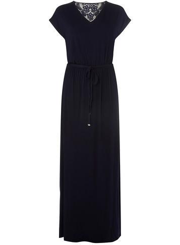 Dorothy Perkins *tall Navy Crochet Back Maxi Dress
