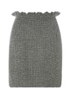 Dorothy Perkins Black Dogstooth Frill Mini Skirt