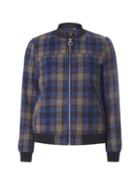 Dorothy Perkins Navy Check Bomber Jacket