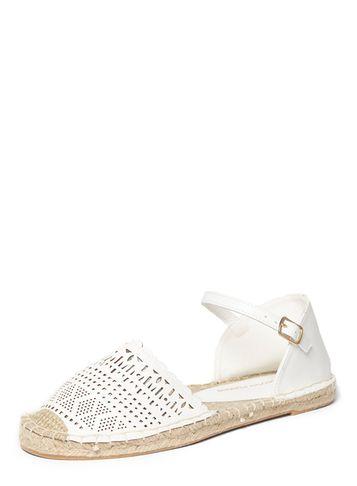 Dorothy Perkins White 'catlin' Two Part Laser Cut Espadrilles