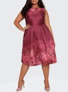 *chi Chi London Curve Burgundy Floral Printed Midi Dress