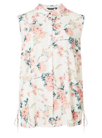 Dorothy Perkins Dp Curve Ivory Floral Oriental Shirt