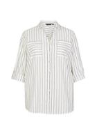 Dorothy Perkins *dp Curve Black And White Stripe Print Linen Shirt