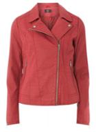 Dorothy Perkins *only Burgundy Faux Leather Jacket