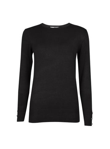 Dorothy Perkins *tall Black Button Cuff Jumper