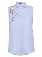 Dorothy Perkins *quiz Blue Stripe Embroidered Shirt