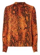 Dorothy Perkins Orange Snake Print Long Sleeve Top