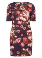 Dorothy Perkins Red Floral Print Textured Bodycon Dress