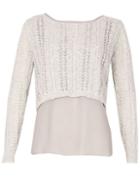 Dorothy Perkins *izabel London Grey Layered Knit Top