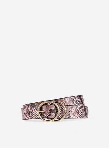 Dorothy Perkins Pink Snake Print Double Circle Belt