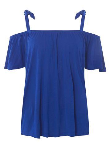 Dorothy Perkins Cobalt Tie Shoulder Top