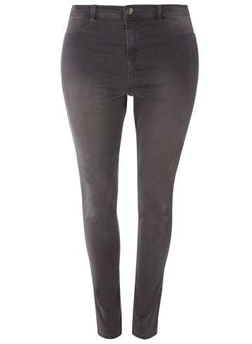 Dorothy Perkins *dp Curve 'frankie' Charcoal Fly Front Jeggings
