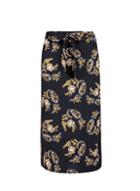 Dorothy Perkins Black Floral Print Tie Back Midi Skirt