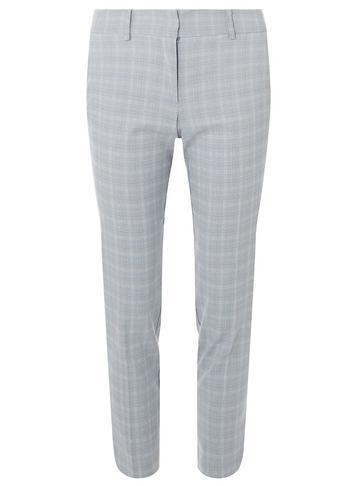 Dorothy Perkins Blue Summer Checked Ankle Grazer Tailored Fit Trousers