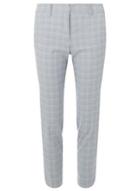 Dorothy Perkins Blue Summer Checked Ankle Grazer Tailored Fit Trousers