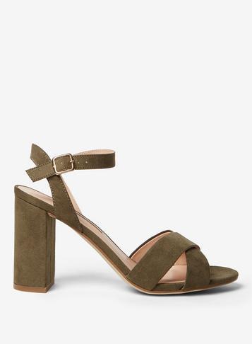 Dorothy Perkins Khaki 'serena' Block Heel Sandals