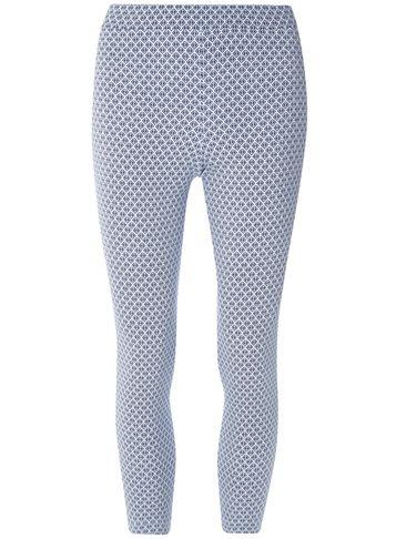 Dorothy Perkins *tall Blue Tile Print Crop Bengaline Trousers