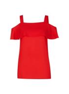 Dorothy Perkins Red Cold Shoulder Top