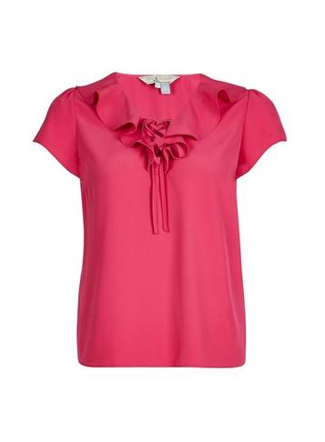 *billie & Blossom Petite Pink Ruffle Blouse