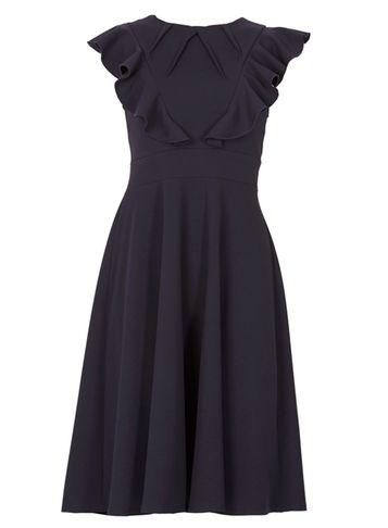 Dorothy Perkins *feverfish Navy Frill Skater Dress