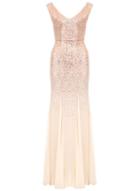 Dorothy Perkins *quiz Cream V-neck Fishtail Maxi Dress
