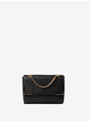 Dorothy Perkins Black Metal Corner Cross Body Bag