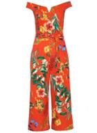 Dorothy Perkins *quiz Orange Floral Print Jumpsuit