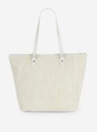 Dorothy Perkins White Lurex Beach Shopper Bag