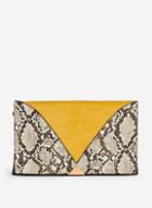 Dorothy Perkins Yellow Panel Clutch Bag