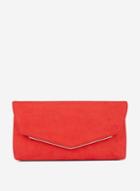 Dorothy Perkins Red Metal Bar Clutch Bag