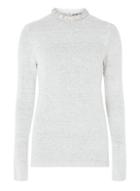 Dorothy Perkins *tall Grey Pearl Embellished Neck Jumper