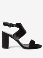 Dorothy Perkins Wide Fit Black Slick Heeled Sandals