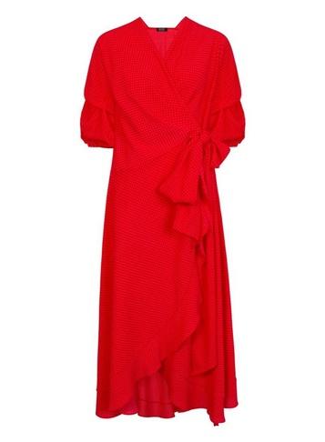 Girls On Film *girls On Film Red Spotted Wrap Dress