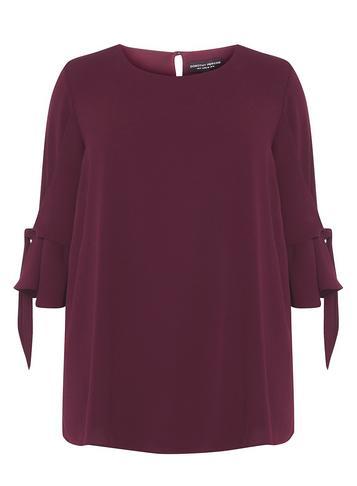 Dorothy Perkins *dp Curve Oxblood Tie Sleeve Soft Top