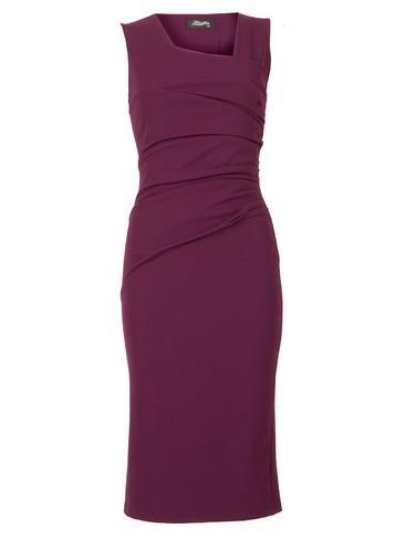 Dorothy Perkins *feverfish Berry Pleat Bodycon Dress