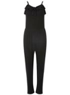 Dorothy Perkins Black Strappy Frill Tie Jumpsuit