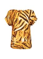 Dorothy Perkins Yellow Tiger Print Button T-shirt