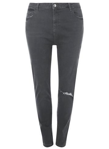 Dorothy Perkins *dp Curve Grey 'darcy' Rip Knee Jeans