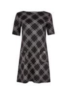 Dorothy Perkins *tall Black And Grey Checked Shift Dress