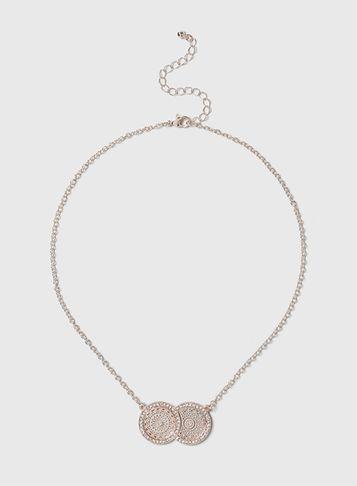 Dorothy Perkins Double Coin Charm Necklace