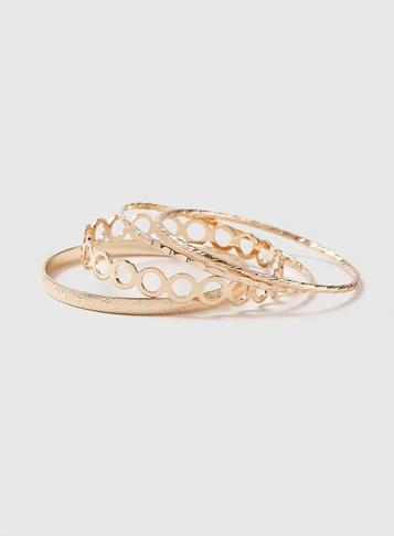 Dorothy Perkins Gold Look Textured Bangle Pack