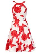 Dorothy Perkins *quiz Red And Cream Flower Applique Prom Dress