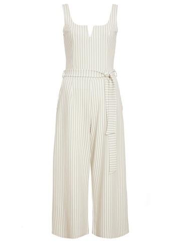 *quiz Stone Stripe Print Culottes Jumpsuit
