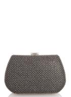 *quiz Black Diamante Front Box Bag