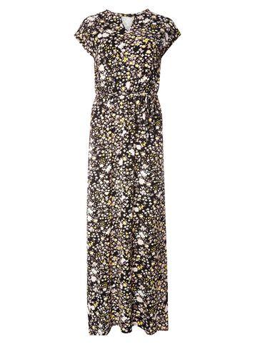 Dorothy Perkins Black Ditsy Floral Print Jersey Maxi Dress
