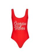 *pieces Red Scoop Swimsuit