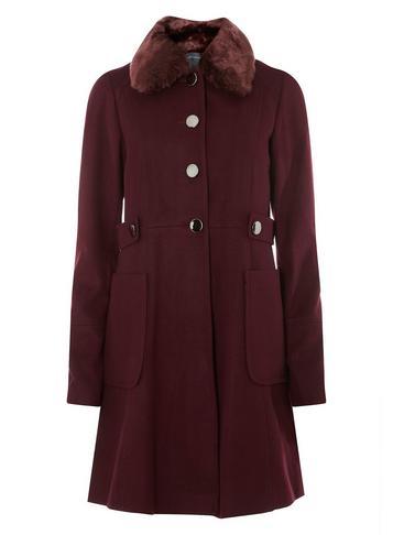 Dorothy Perkins *tall Wine Dolly Coat