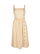 Dorothy Perkins Yellow Linen Striped Camisole Dress