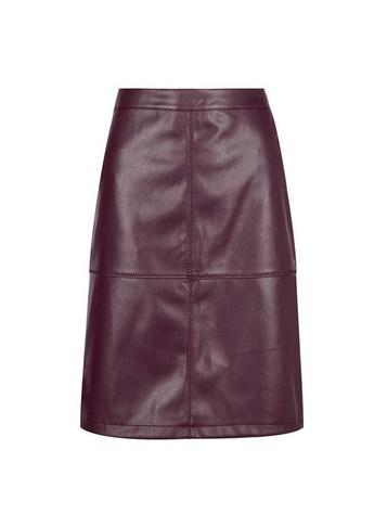 *vila Wine Red Faux Leather Mini Skirt